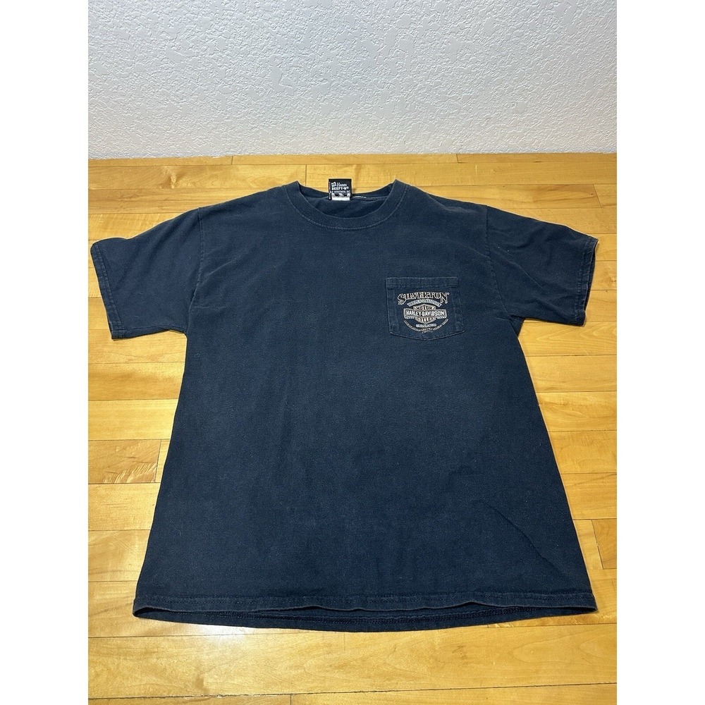 Harley Davidson Silverton Colorado Pocket T-Shirt Mens Medium Black 2014 Graphic